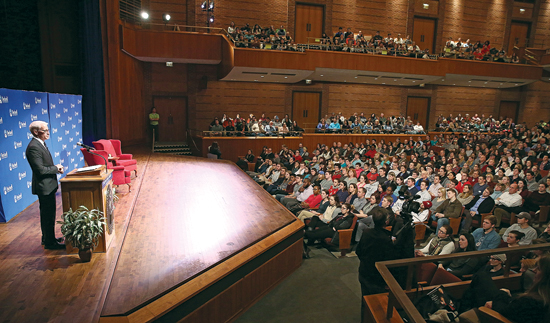 Bucknell University Division of Communications A packed auditorium greeted CNN anchor Anderson Cooper on Tuesday night at Bucknell University in Lewisburg.